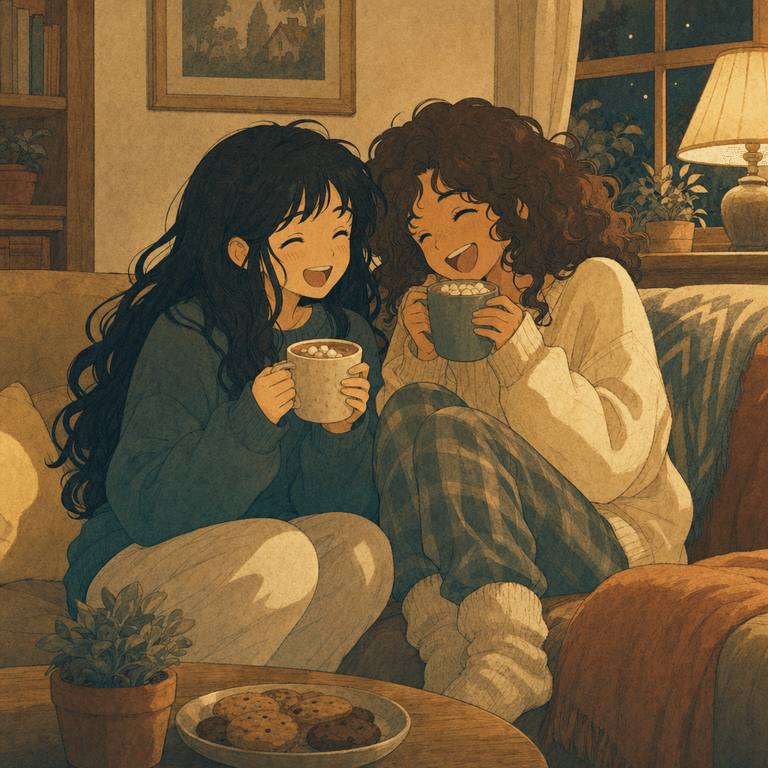 A comic panel of the two friends: 2am again.